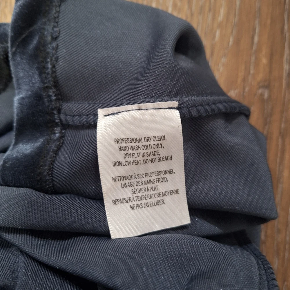 Jenny Yoo Collection Navy Blue Velvet Strappy Draped Neck Maxi Dress, Sz 18 - Picture 5 of 8